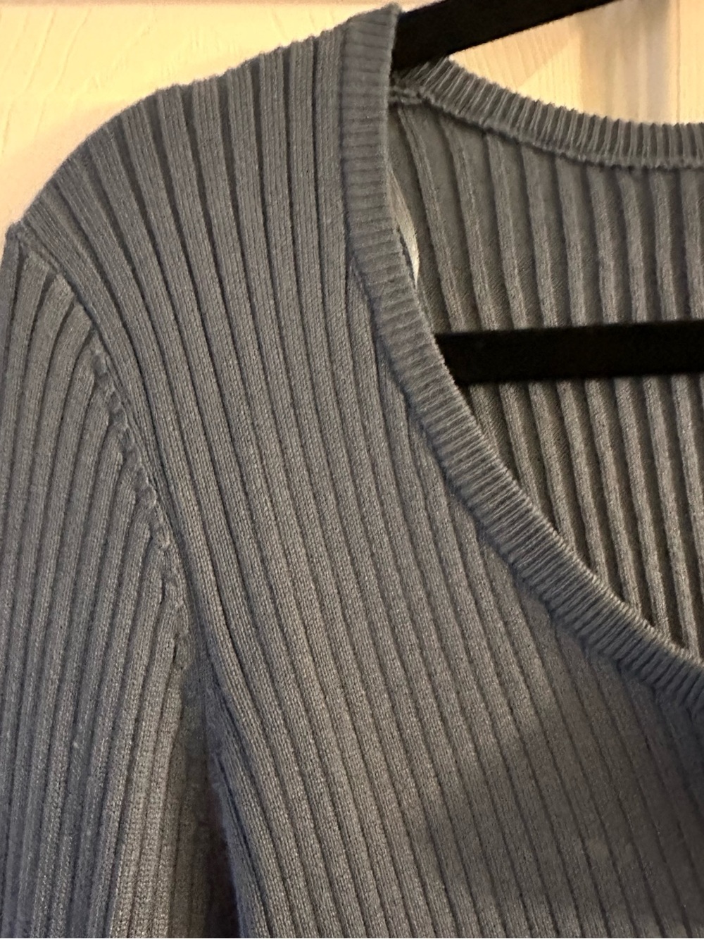 Pinque Blue Ribbed Button Front Cardigan Top Size Large - Picture 5 of 7